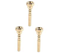 BESTonZON 3pcs Plated Metal Trumpet Style Mouthpiece for Bugle Airflow for Gold Brass Instrument Scenarios