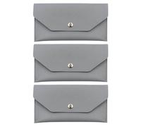 BESTonZON 3pcs Pu Leather Cash Envelope Wallet Reusable Compact Cash Storage Wallet for Women Slim Money Pouch Change Purse