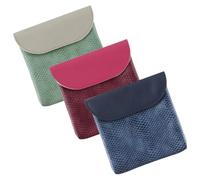 BESTonZON 3pcs PU Leather Coin Purses with Snake Texture, Large Capacity Sanitary Tampon Holders, Reusable Period Storage Bags in Wine Red, Matcha Green, and Ink Blue for Daily Travel Use
