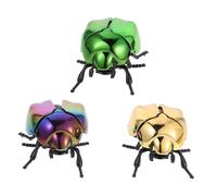 BESTonZON 3pcs Realistic Wind Up Beetle Model with Moving Head and Tail Interactive Insect Figures for Educational Play Halloween and April Fools Day Decoration Lifelike Cockchafer