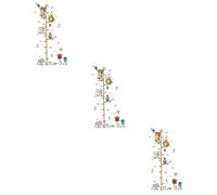 BESTonZON 3pcs Removable Zoo Pattern Wall Stickers Animal Height Measurement Decal for Nursery
