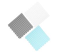 BESTonZON 3pcs Reusable Plastic Bunny Cage Floor Mats for Guinea Pig Rat Chinchilla Comfortable Pet Foot Pads White Grey Blue for Small Animal Cage