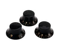 BESTonZON 3pcs Set Black Guitar Knobs Volume Tone Control Knobs for Electric Guitar Guitar Parts Replacement Gd34