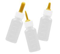 BESTonZON 3pcs Small Silicone Pet Nursing Bottles for Puppies Kittens and Rabbits Easy to Clean Feeding Bottles Kit with Assorted Nipples for Newborn Pets the Go