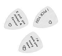 BESTonZON 3pcs Stainless Steel Guitar Picks Guitar Plectrum Pick for Acoustic Thin for Professional Use
