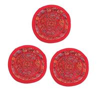 BESTonZON 3pcs Tibetan Bowl Cushion Pillow Buddhist Supplies Singing Bowl Mat Handmade Nepal Heart Pad