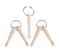 BESTonZON 3pcs Unique Drum Stick Keychain Key Holder Keyring Natural Fashion Keychain for Drum Lovers