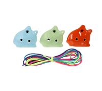 BESTonZON 3pcs Vintage Ocarina Flute 6 Holes Creative Musical Toy for Kids Adults Dolomite Playing Flutes Random Colors