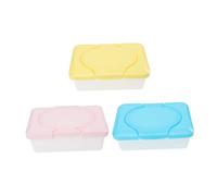 BESTonZON 3pcs Wet Wipes Box Portable Boxes Refillable Wipes Case Wet Tissue Organizer Newborn Essentials Organiser Random Color