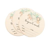 BESTonZON 3pcs Wooden Birth Announcement Sign Adorable Cartoon Animal Design for Shower Home Decor and Photography Props