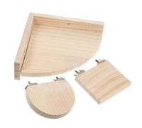 BESTonZON 3Pcs Wooden Hamster Perch Climbing Boards Pet Jumping Platforms for Parrots Budgies Cage Accessories Natural Solid Wood