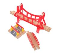 BESTonZON 3Pcs Wooden Train Bridge Accessories for Wood Railway Expansion Tracks Small Bridges Safe Design for Building Fun