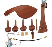 BESTonZON 4/4 Violin Accessories Kit Wood Chin Rest Tuning Peg Tailpiece Balance Rope Screw Cork Light Yellow