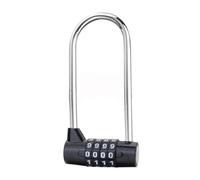 BESTonZON 4 Digit Safety Lock Password Padlock Lengthened Password Padlock Lightweight Anti-Theft Zinc Alloy Black Combination Lock for School Gym Locker and Toolbox