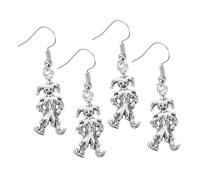 BESTonZON 4 Pairs Lightweight Clown Earrings for Women Funky Dangle Costume Accessories Festival Ready Creative Pendant for Carnival Halloween and Social Media Influencers