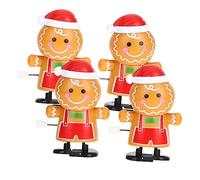 BESTonZON 4 PCS Christmas Wind up Toys for Kids, Clockwork Toys Hopping Novelty Jumping Walking Toy, Christmas Wind up Stocking Stuffers, Gingerbread Man