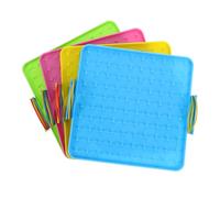 BESTonZON 4 Pcs Double Sided Geoboard Set Plastic Math Manipulatives for Geometry Learning Fine Motor Skills Development Teacher Classroom Supplies for Group Work and Hands Learning