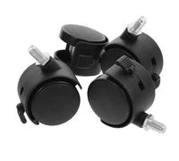 BESTonZON 4 Pieces 1.5 Inch Threaded Caster Wheels Brake M8*13mm Screw Stem 360° Swivel Dual Wheel Design for Office Chair, Desk, Cabinet, and Bookshelf Furniture Casters