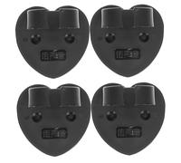 BESTonZON 4 Pieces Black Heart Shaped Wireless Microphone Clips with Adhesive Back, Abs Small Mic Holders for Music Recording and Stage Use