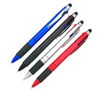 BESTonZON 4 Pieces Multipurpose Ballpoint Pens with Stylus, Smooth Writing 3-color Retractable Ink, Portable Office and Meeting Pens Set Random Style