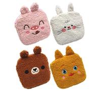 BESTonZON 4 Pieces Plush Sanitary Napkin Bag and Coin Purse Set, Portable Menstrual Pad Storage Pouches with Cartoon Design for Women’s Travel and Daily Use Random Color