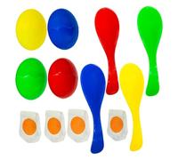BESTonZON 4 sets Colorful Egg and Spoon Race Game Set for Engaging Outdoor Party Activities Fun Training for Balance and Coordination for Team Building and Interactive Fun Vibrant Red Yellow