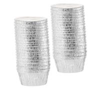 BESTonZON 40pcs Aluminum Foil Baking Cups Cupcake Liners Pudding Liners Silver Lightweight Superb Heat Conductivity Easy to Carry for DIY and Family Gathering