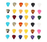 BESTonZON 40pcs Guitar Picks Acoustic Electric Celluloid Plectrums Folk Classical Guitar Accessories Lightweight Picks Set