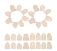 BESTonZON 40Pcs Unpainted Mini Fairy Door Set for Garden Trees and Home Decor, Natural Wood Miniature Craft Doors with Window and Mushroom Styles, DIY Fairy House Accessories for Outdoor