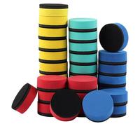 BESTonZON 48pcs Magnetic Whiteboard Erasers with Felt Pads, Multi-Color Classroom and Office Dry Erase Board Wipers, Portable Blackboard Erasers for Teaching and Home Use