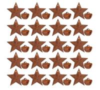 BESTonZON 48pcs Rustic Vintage Jingle Bells with Star Cross Shapes Metal Ornaments for Christmas Tree Hanging Decoration Festive Sleigh Bells for Holiday Wreaths DIY Craft Supplies