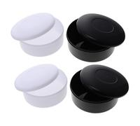 BESTonZON 4boxes Plastic Chess Pieces Storage Pot with Lid Black and White Go Game Box for Organizing and Protecting Stones for Leisure Play and Parties