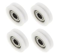 BESTonZON 4pcs 21mm Nylon U Groove Pulley Wheels with Steel Bearings for Sliding Side Door Rollers, Window and Wardrobe Track Hardware Replacement, Suitable for Greenhouse Sliding Doors