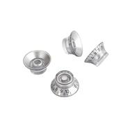 BESTonZON 4pcs Acrylic Knob Silver Black Letters Amplifier Knob Volume Tone Control for Guitar Accessories
