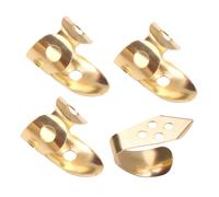 BESTonZON 4PCS Adjustable Hollowed Thumb Finger Picks for Banjo Acoustic Guitar Smooth Metal Plectrums for Fingerstyle Playing Lightweight Gold Guitar Accessories