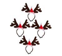 BESTonZON 4pcs Adjustable Pet Antler Headband Lightweight Christmas Dog Reindeer Costume Accessories for Cats and Puppies Festive Animal Ear Headdress for Holiday Cosplay