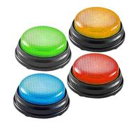 BESTonZON 4pcs Answering Buzzers with Unique Sounds for Game Shows Plastic Quiz Buttons for Classroom Trivia and Family Competitions Distinct Sound Identification Game Buzzer