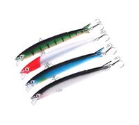 BESTonZON 4Pcs Artificial Fishing Lures with Simulation Realistic Bait for Bass Pike Sea Fishing Angling Supplies Random Color