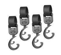 BESTonZON 4pcs Baby Stroller Hooks Bag Clips for Pushchair and Jogger Heavy-Duty Black Stroller Bag Hangers Multipurpose Hanging Hooks for Shopping and Travel