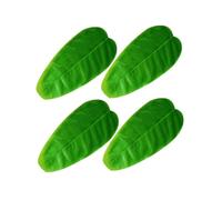 BESTonZON 4pcs Banana Leaf Placemat Hawaii Table Mat Roll up Waterproof Insulation Plastic Cloth Dining Table Mat for Kitchen