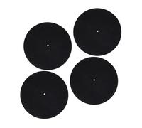 BESTonZON 4pcs Black Felt Turntable Slip Mats for Vinyl Records Anti-static and Universal Compatibility Features, Protective and Anti-vibration Pads Suitable for Phonograph Turntables