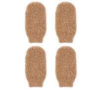 BESTonZON 4pcs Body Scrubbing Gloves Natural Jute Exfoliating Bath Shower Mitts for Massage and Dead Skin Removal Comfortable Lightweight Skin-friendly Scrub Gloves for Full Body Cleaning