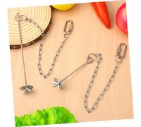 BESTonZON 4Pcs Chicken Hanging Feeder Chains Stainless Steel Veggies Skewer with Hook Buckle for Hens Medium Large Birds Fruit Vegetable Holder
