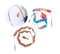 BESTonZON 4pcs Colorful Rhythmic Gymnastics Ribbon for Dancing Streamers for Twirling Training Chinese Oriental Dance Circus Skills Marching Band Energetic Performance Easy to Learn