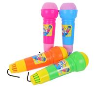 BESTonZON 4pcs Echo Microphone Model Lightweight Plastic Microphone Shaped Toy with Echo Effect Creative Vivid Design for Kid Party and Stage Performance Random Style