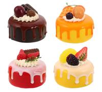 BESTonZON 4pcs Fake Cake Display Props Realistic Dessert Simulation Cupcake Model Mini Fake Cake Model for Home Art Party Decorations
