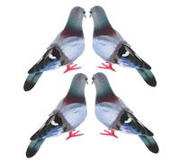 BESTonZON 4pcs Faux Doves Foam Bird Models Lightweight Realistic Artificial Pigeon Ornaments for Garden Lawn Pathway Home Decoration
