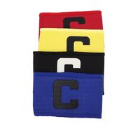 BESTonZON 4PCS Football Captains Armbands Rubber Elastic Soccer Team Leader Armlets for Youth and Adult Matches Reusable Sports Bands in Yellow Red Blue Black