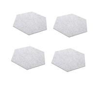 BESTonZON 4pcs Grey Hexagon Soundproofing Mats Acoustic Panels Self-adhesive Felt Sound Insulation Material for Wall Noise Reduction in Home Studio Office