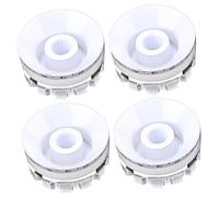 BESTonZON 4pcs Guitar Knobs White Gear Black Letters for Electric Bass Volume Tone Control Caps Replacement Potentiometer Knob